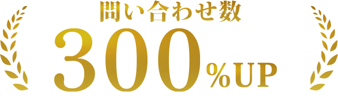 問い合わせ数300%アップ