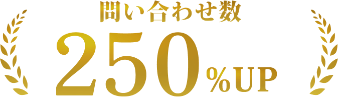 問い合わせ数問い合わせ数250%アップ