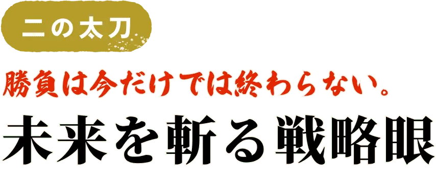 二の太刀勝負は今だけでは終わらない未来を斬る戦略眼