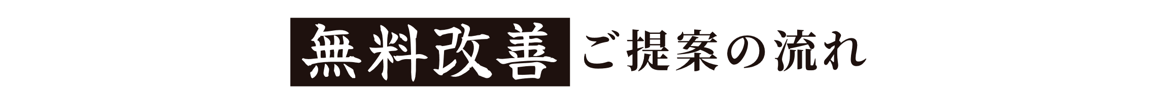 無料改善ご提案の流れ