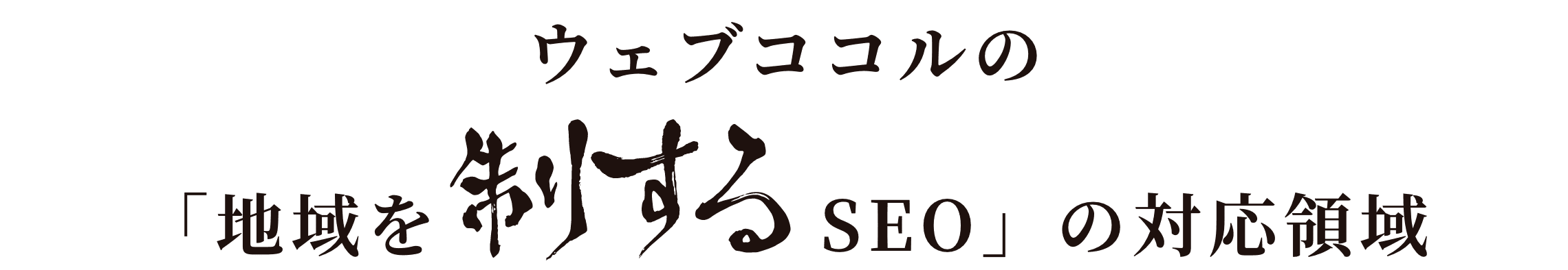 ウェブココルの「地域を制するSEO」の対応領域